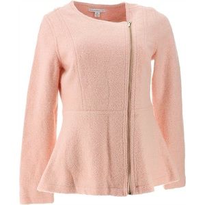 Isaac Mizrahi Live! Boucle Peplum Moto Jacket